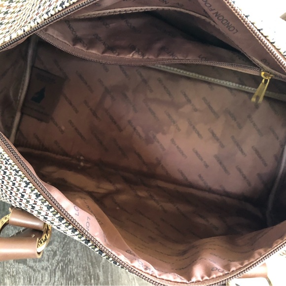 London Fog Chelsea Lites Houndstooth Travel Satchel Bag - Picture 6 of 13